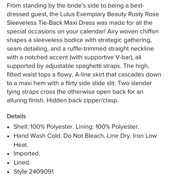 Lulus bridesmaid or wedding guest dress size large - Picture 5 of 5